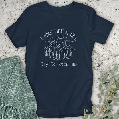 Stepping Green T-Shirt Hike Like A Girl T-Shirt
