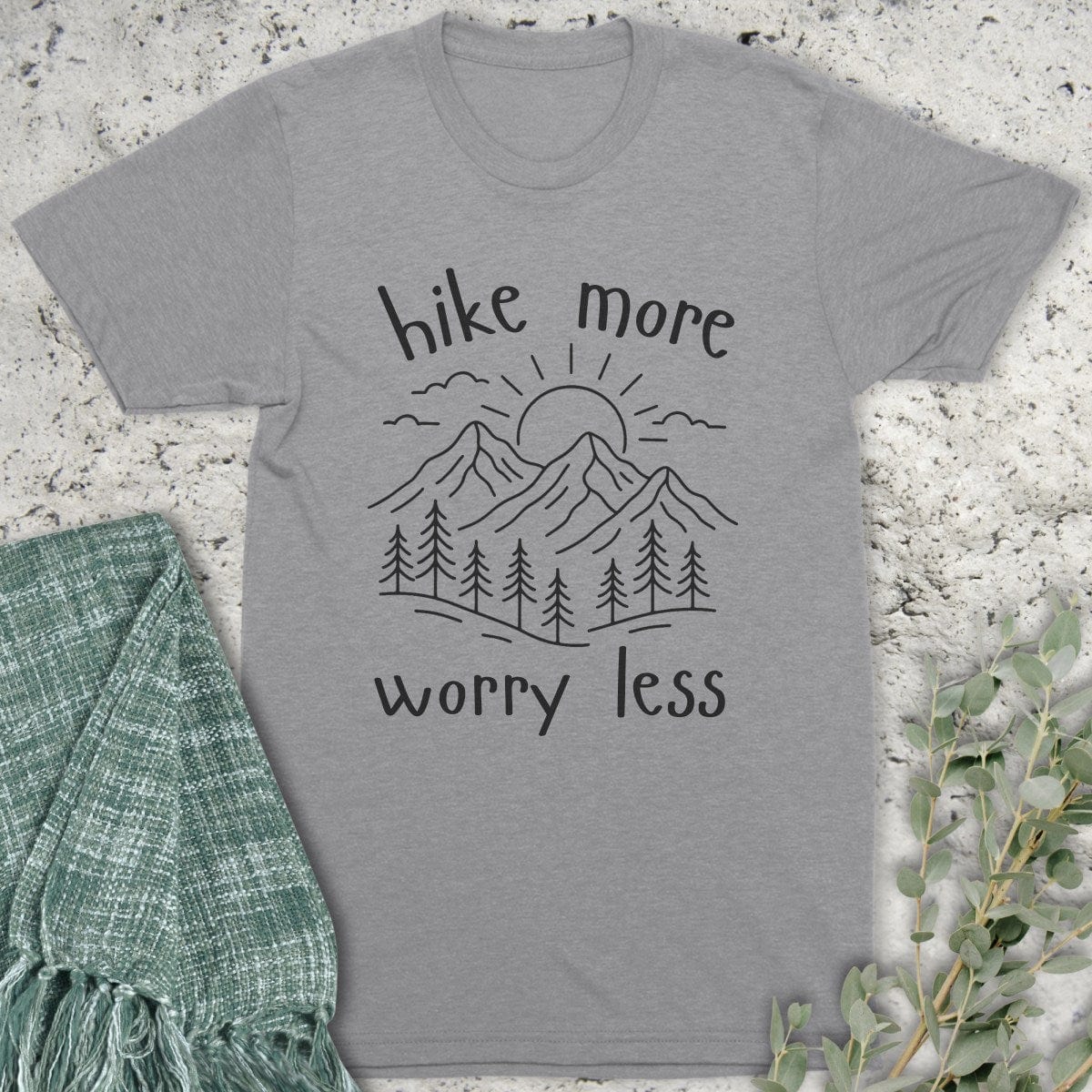 Stepping Green T-Shirt Hike More Worry Less T-Shirt