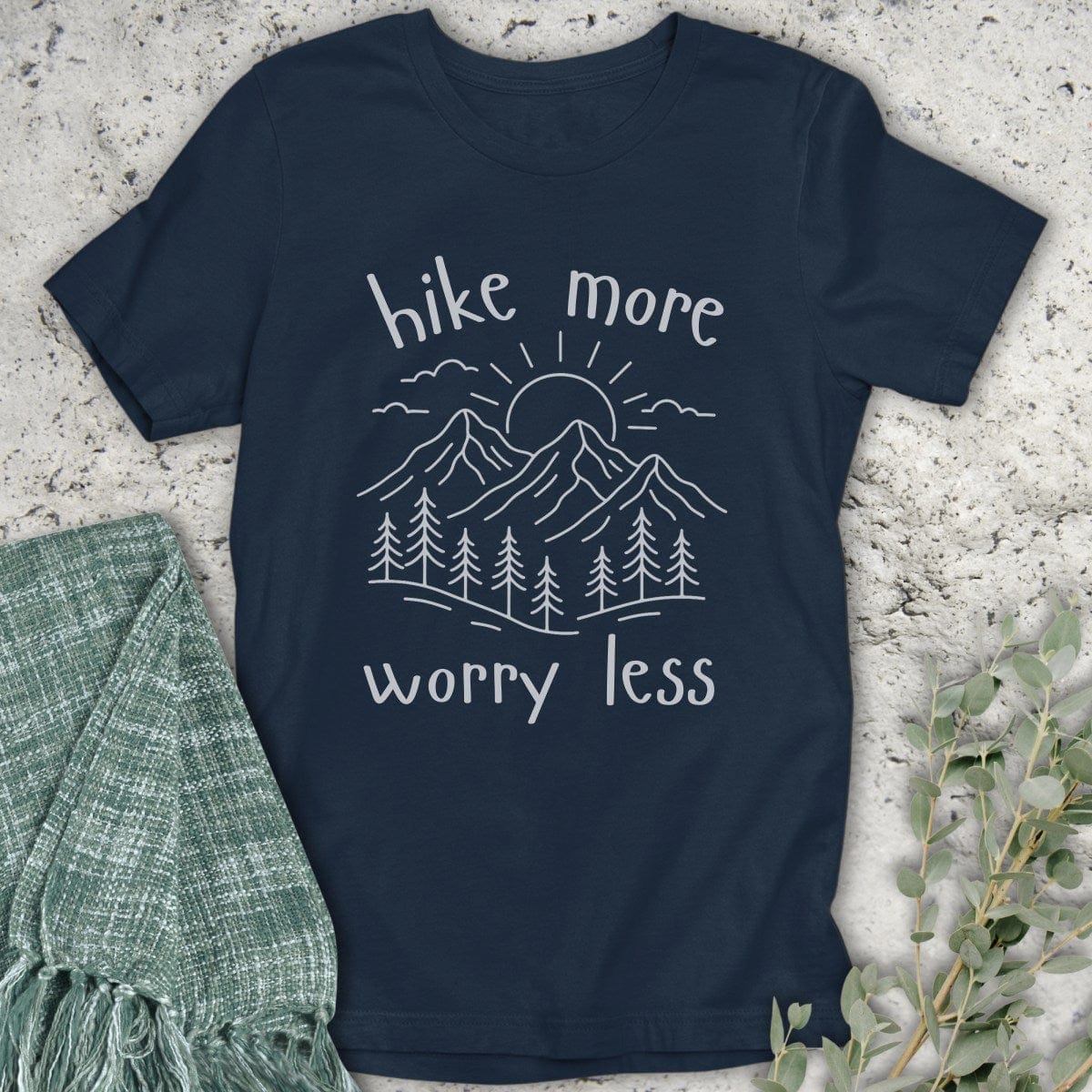 Stepping Green T-Shirt Hike More Worry Less T-Shirt