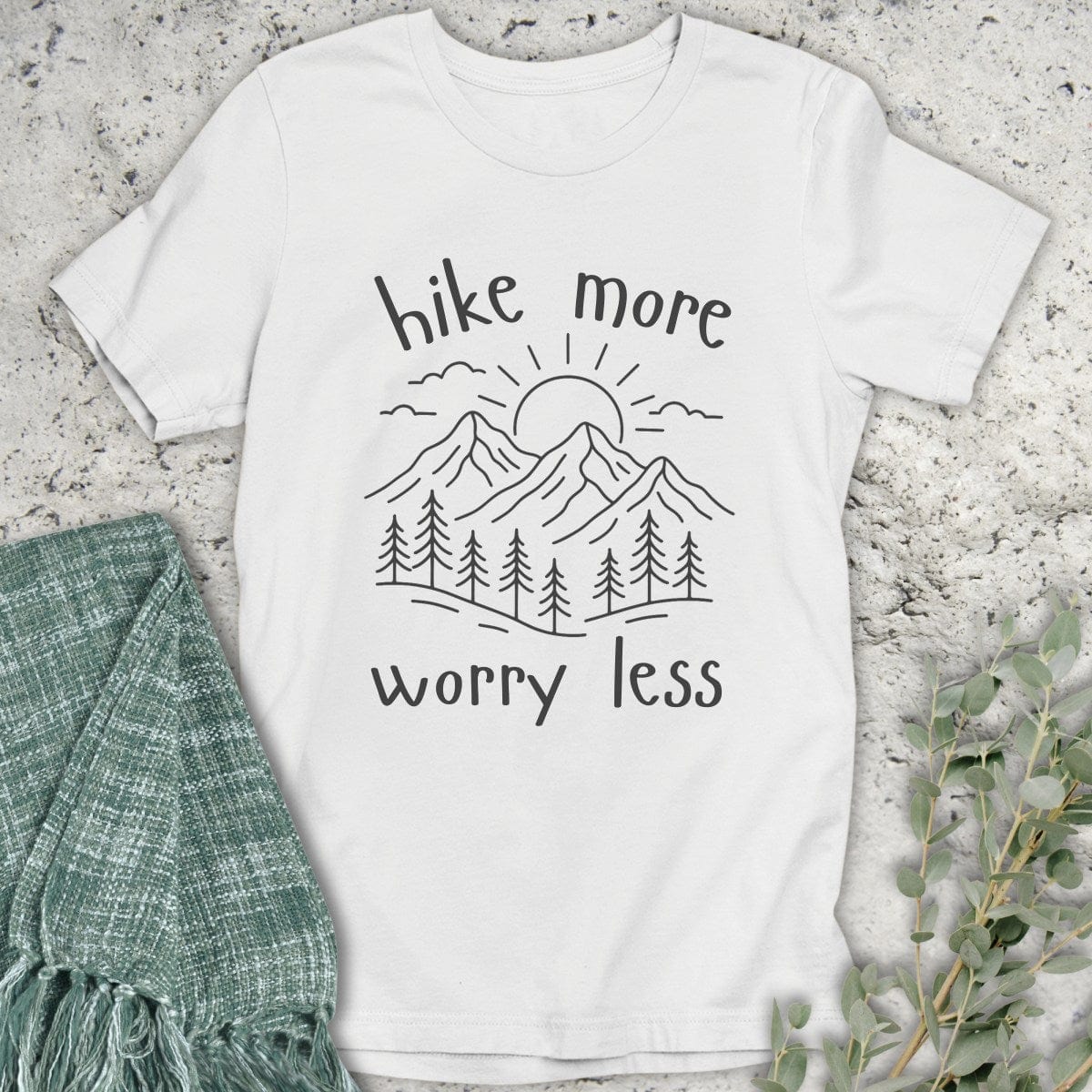 Stepping Green T-Shirt Hike More Worry Less T-Shirt