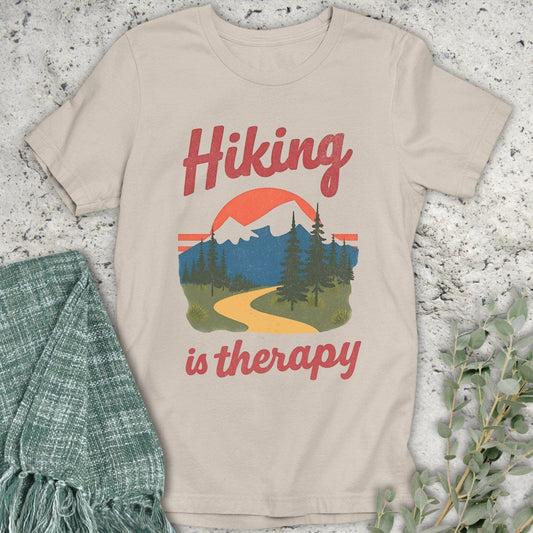 Stepping Green T-Shirt Hiking Is Therapy T-Shirt