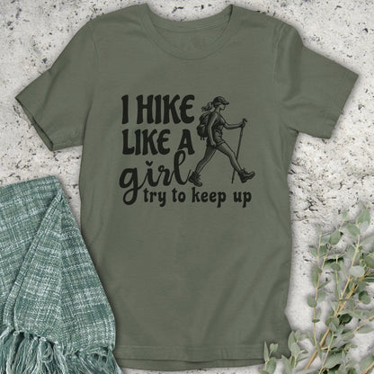 Stepping Green T-Shirt Keep Up Girl Hiker T-Shirt