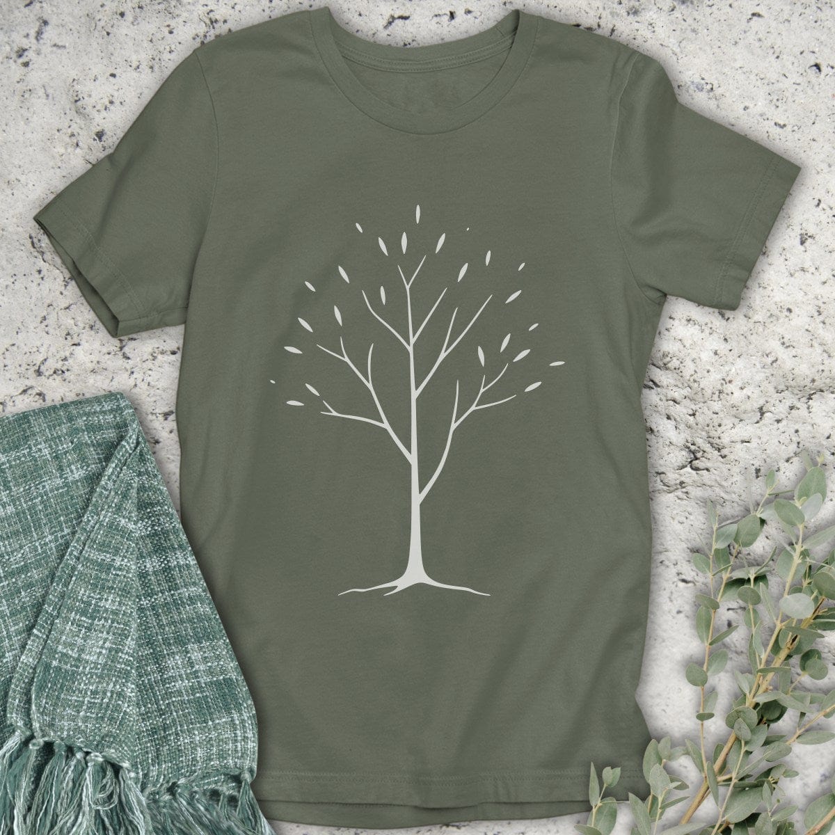 Stepping Green T-Shirt Minimalist Tree T-Shirt