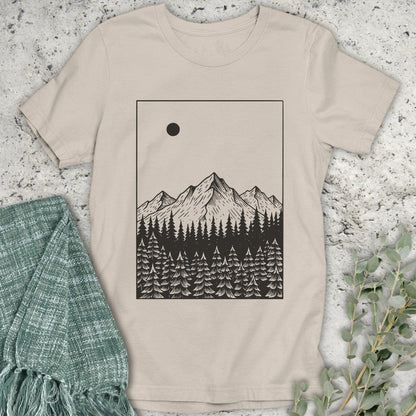 Stepping Green T-Shirt Mountain Moon T-Shirt