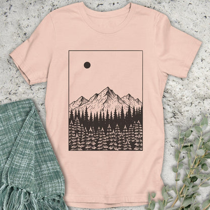 Stepping Green T-Shirt Mountain Moon T-Shirt