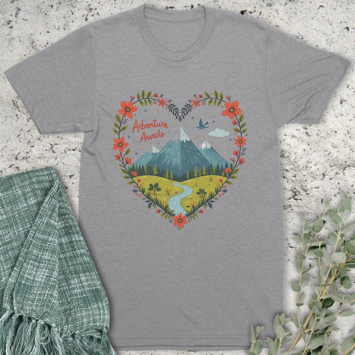 Stepping Green T-Shirt Mountain Peaks Adventure Awaits T-Shirt