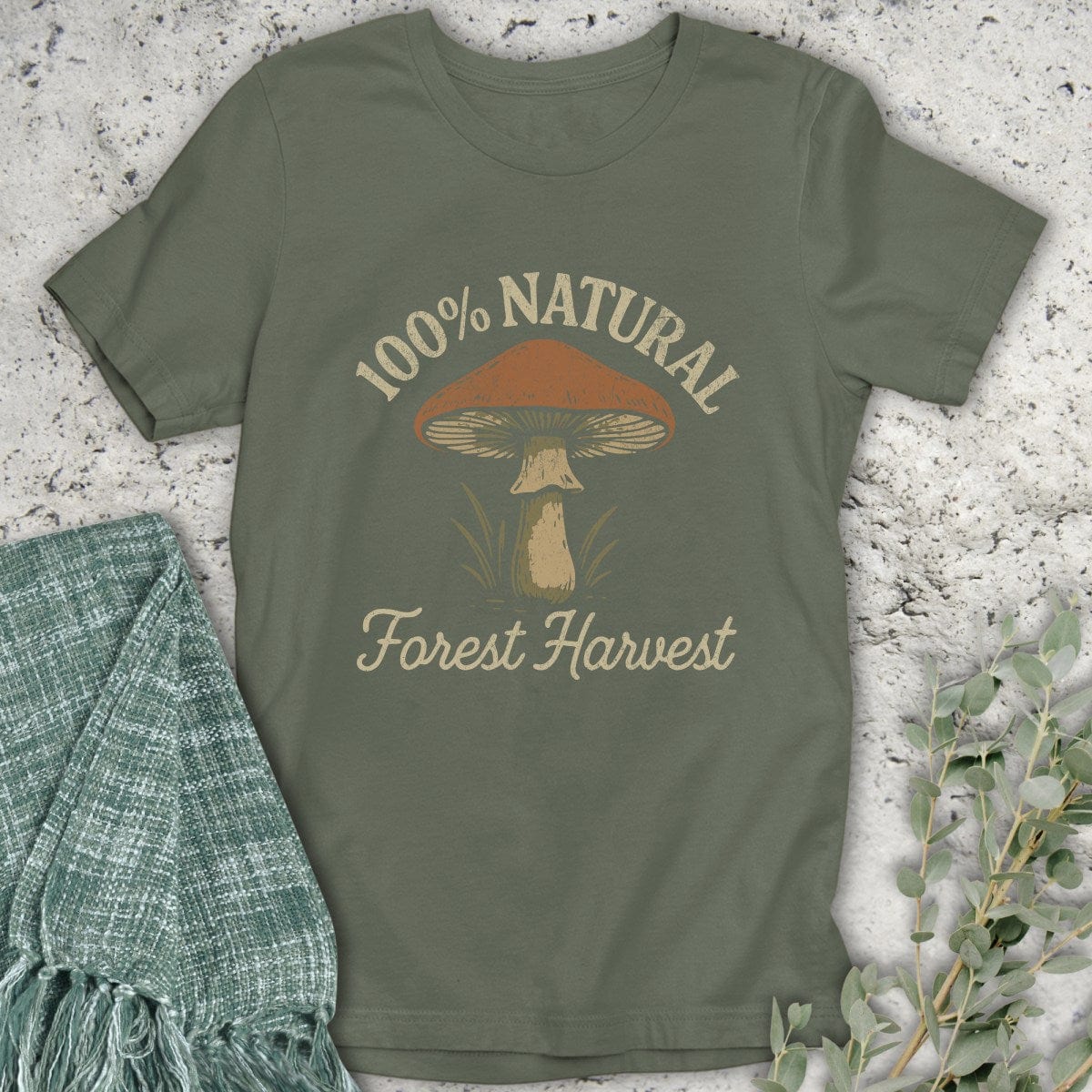 Stepping Green T-Shirt Mushroom Forest Harvest T-Shirt