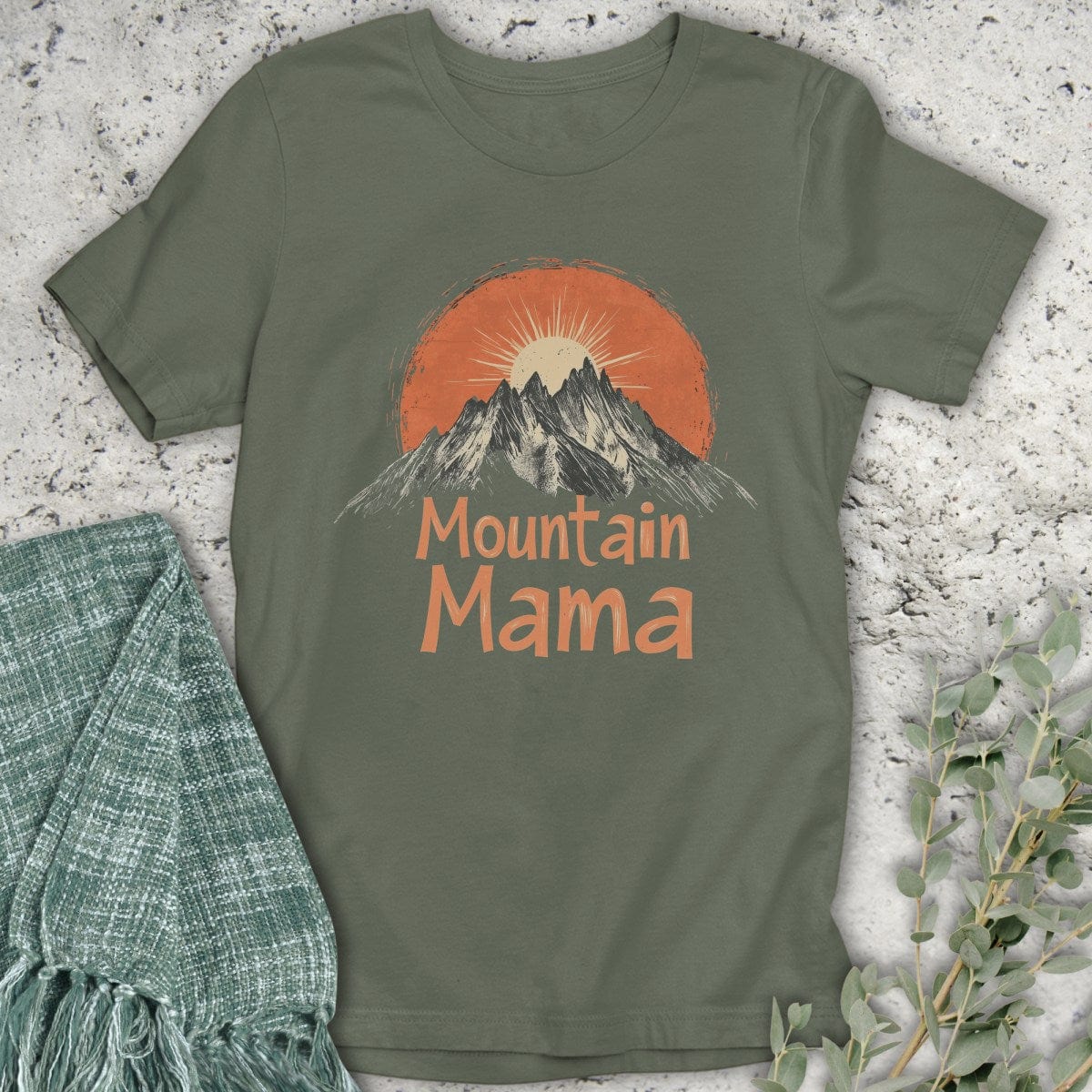 Stepping Green T-Shirt Orange Mountain Mama T-Shirt