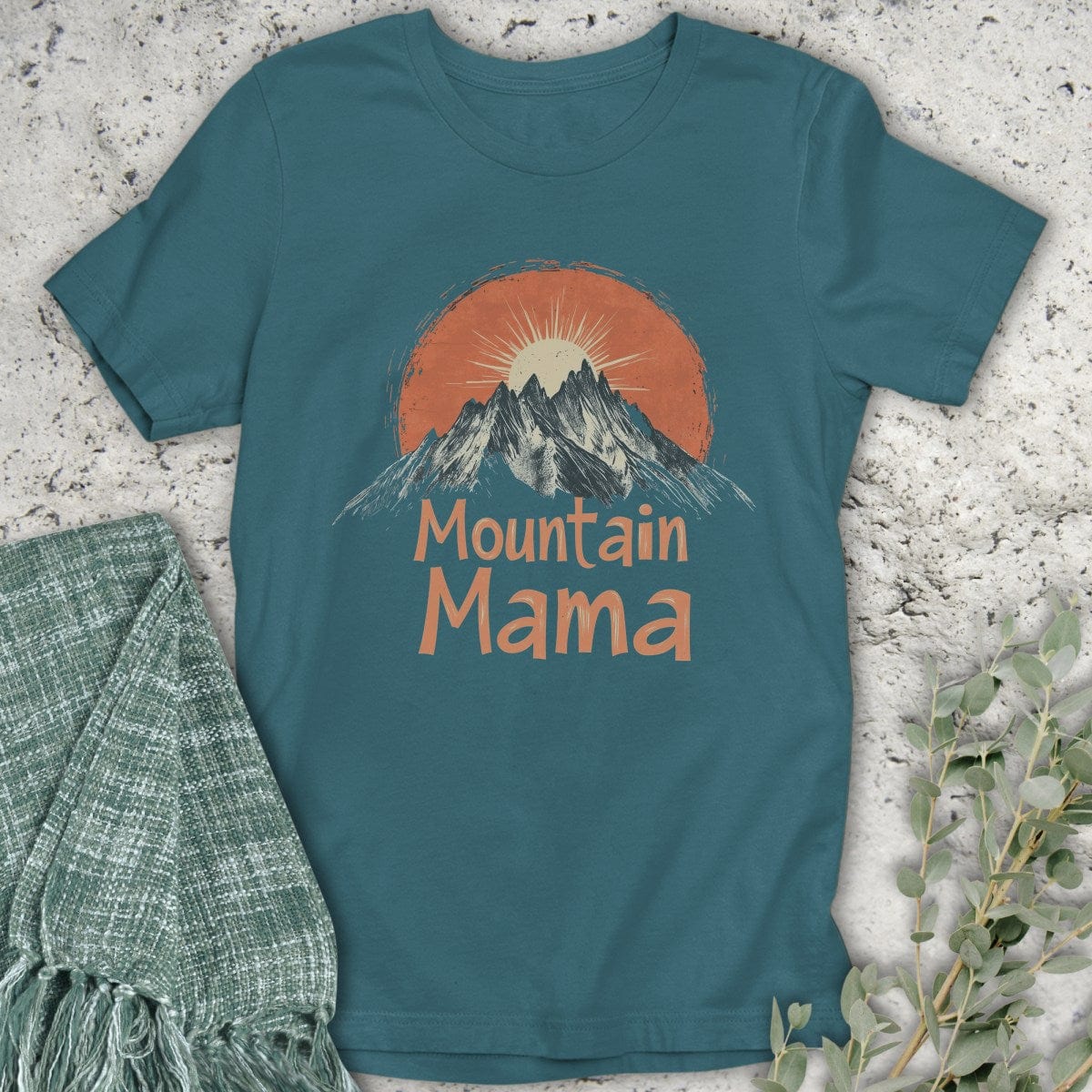 Stepping Green T-Shirt Orange Mountain Mama T-Shirt