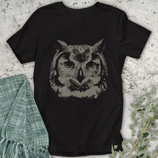 Stepping Green T-Shirt Owl Head T-Shirt