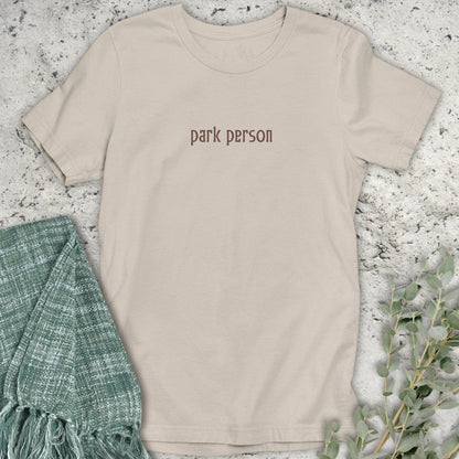 Stepping Green T-Shirt Park Person Text T-Shirt