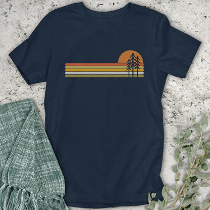 Stepping Green T-Shirt Pine Tree Sunset T-Shirt