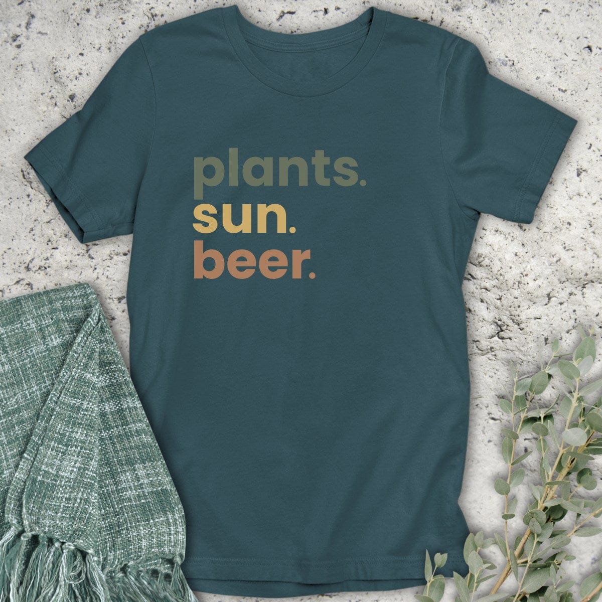 Stepping Green T-Shirt Plants Sun Beer Organic T-Shirt