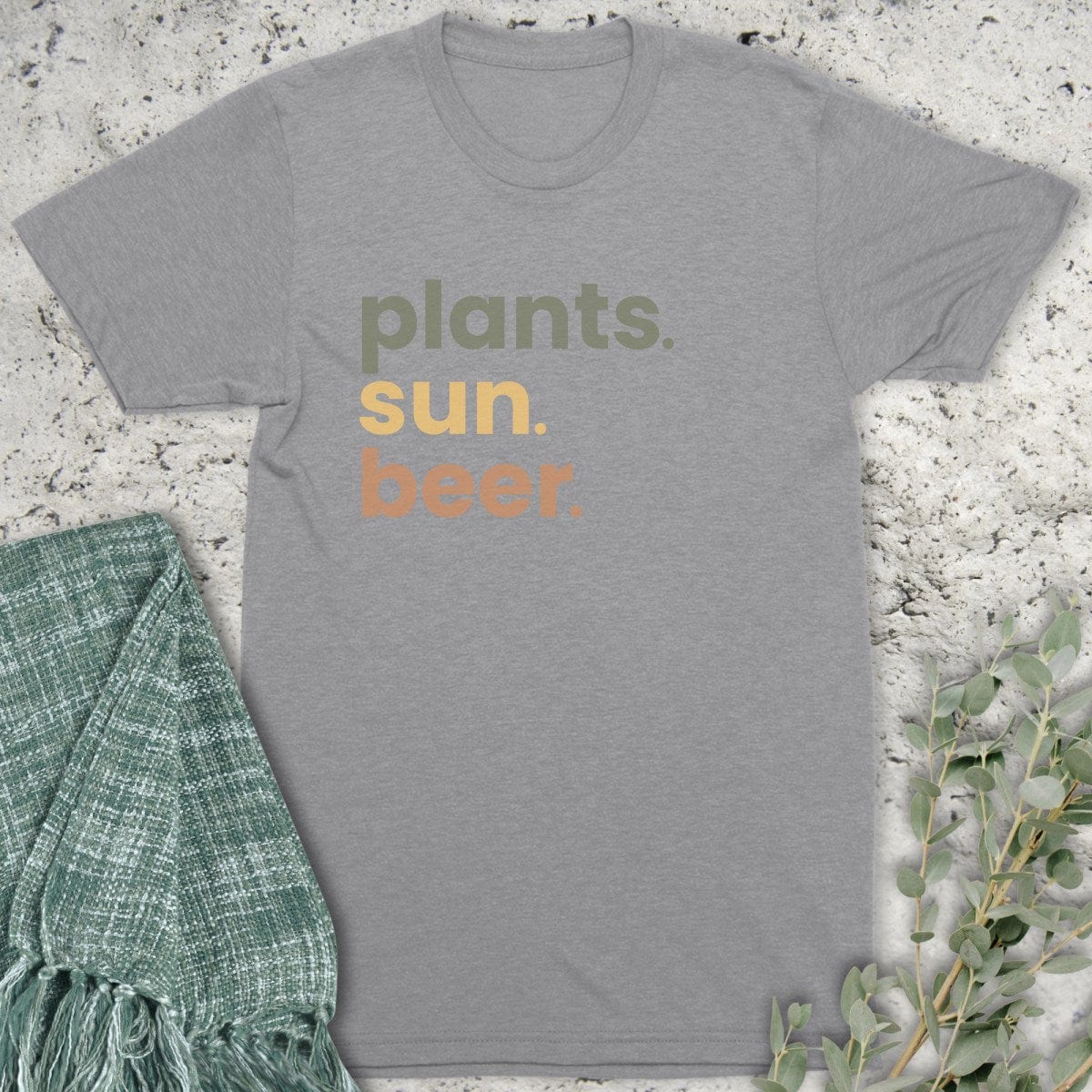 Stepping Green T-Shirt Plants Sun Beer T-Shirt