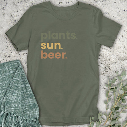Stepping Green T-Shirt Plants Sun Beer T-Shirt