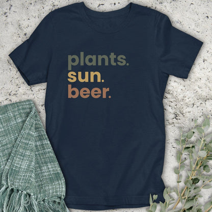 Stepping Green T-Shirt Plants Sun Beer T-Shirt