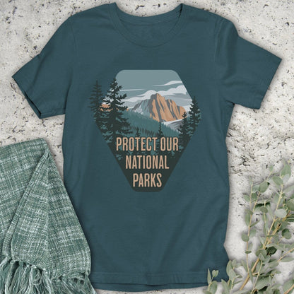 Stepping Green T-Shirt Protect National Parks Badge Organic T-Shirt