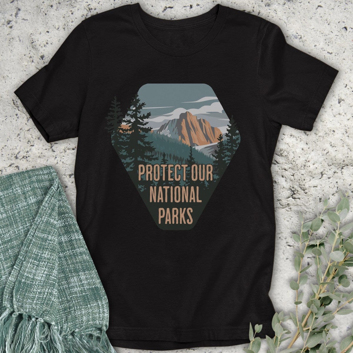 Stepping Green T-Shirt Protect National Parks Badge T-Shirt