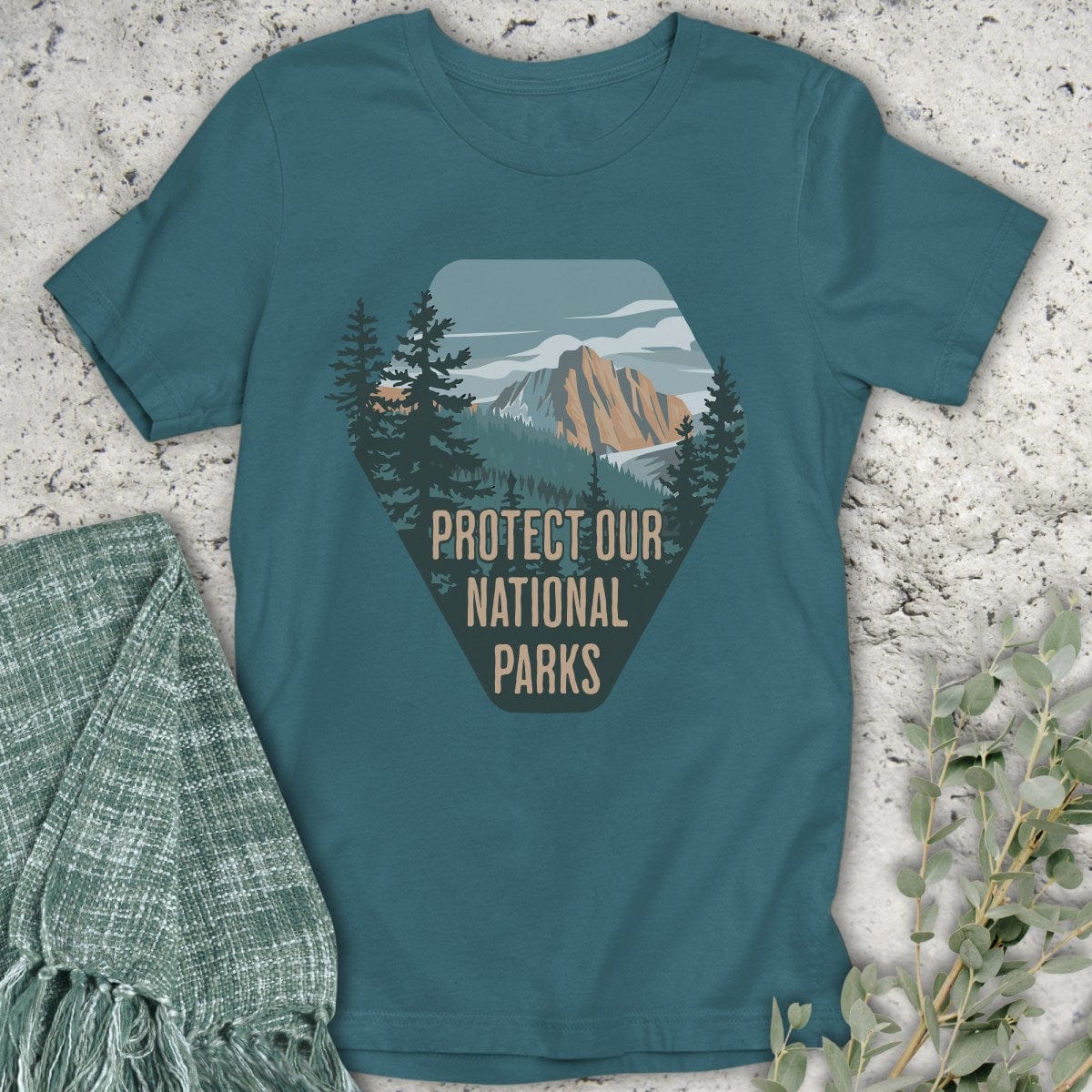 Stepping Green T-Shirt Protect National Parks Badge T-Shirt