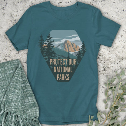Stepping Green T-Shirt Protect National Parks Badge T-Shirt