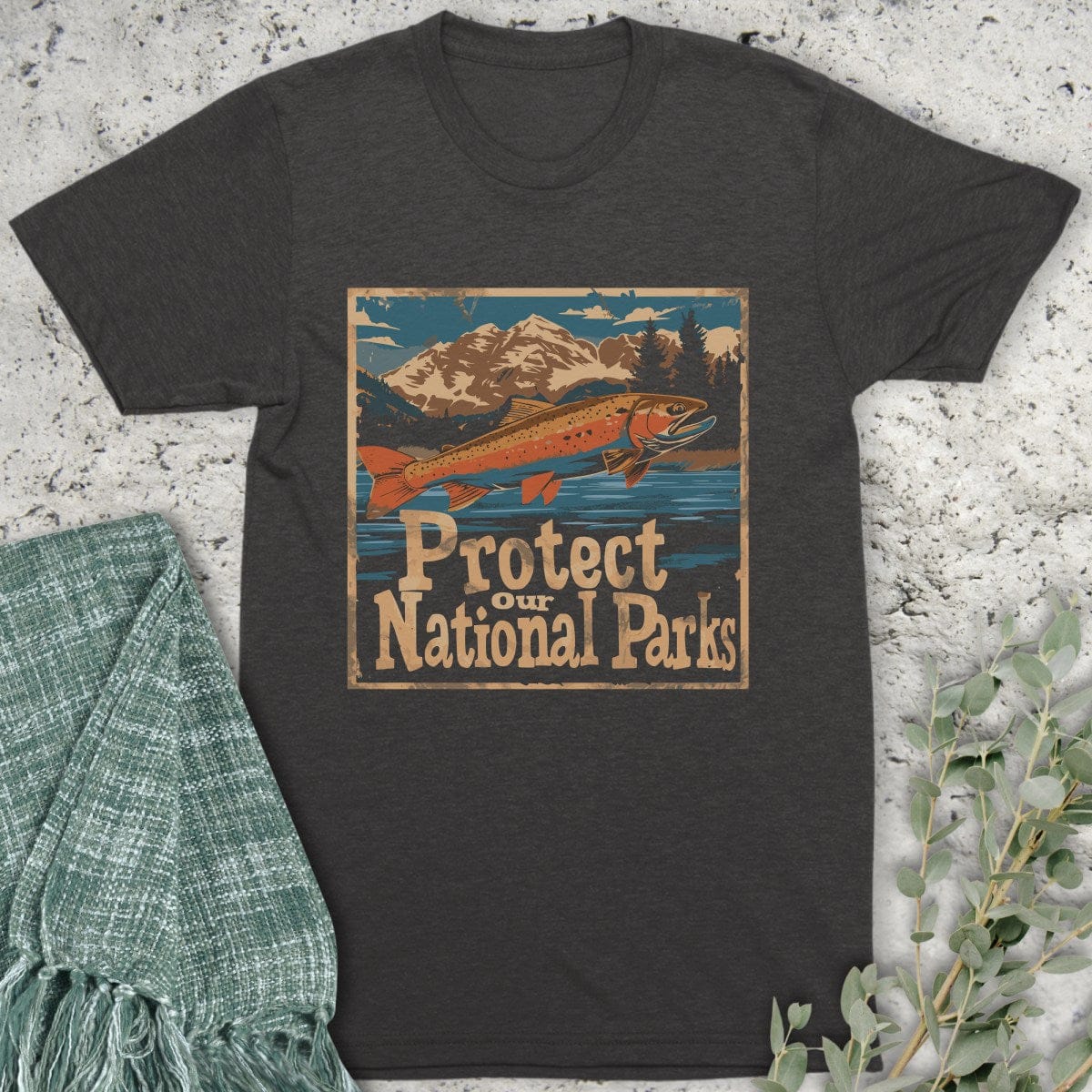 Stepping Green T-Shirt Protect National Parks Fish Organic T-Shirt
