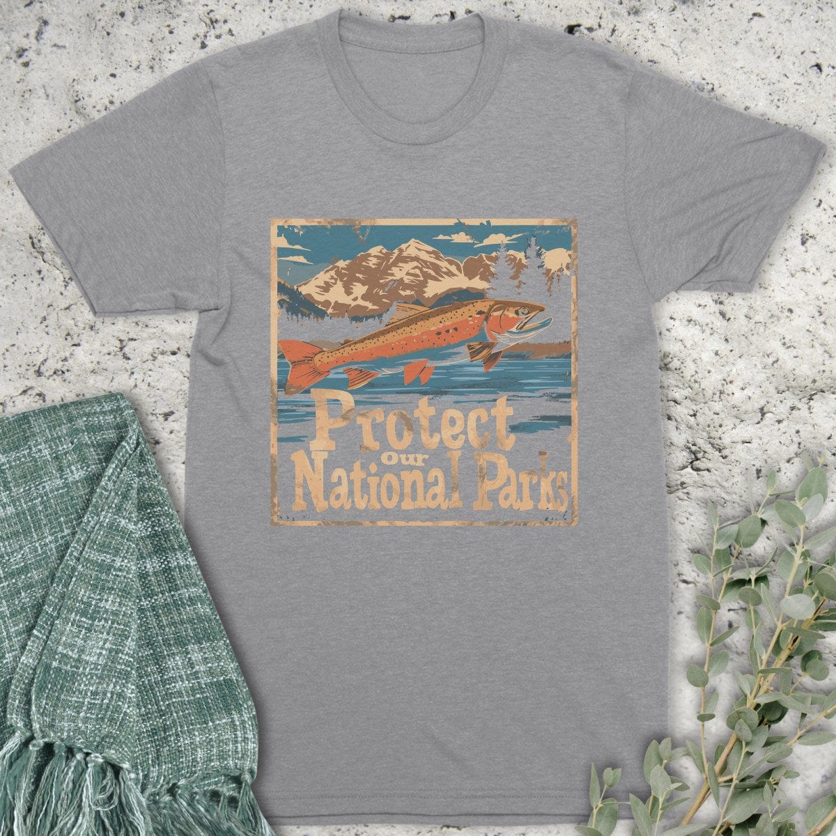Stepping Green T-Shirt Protect National Parks Fish T-Shirt