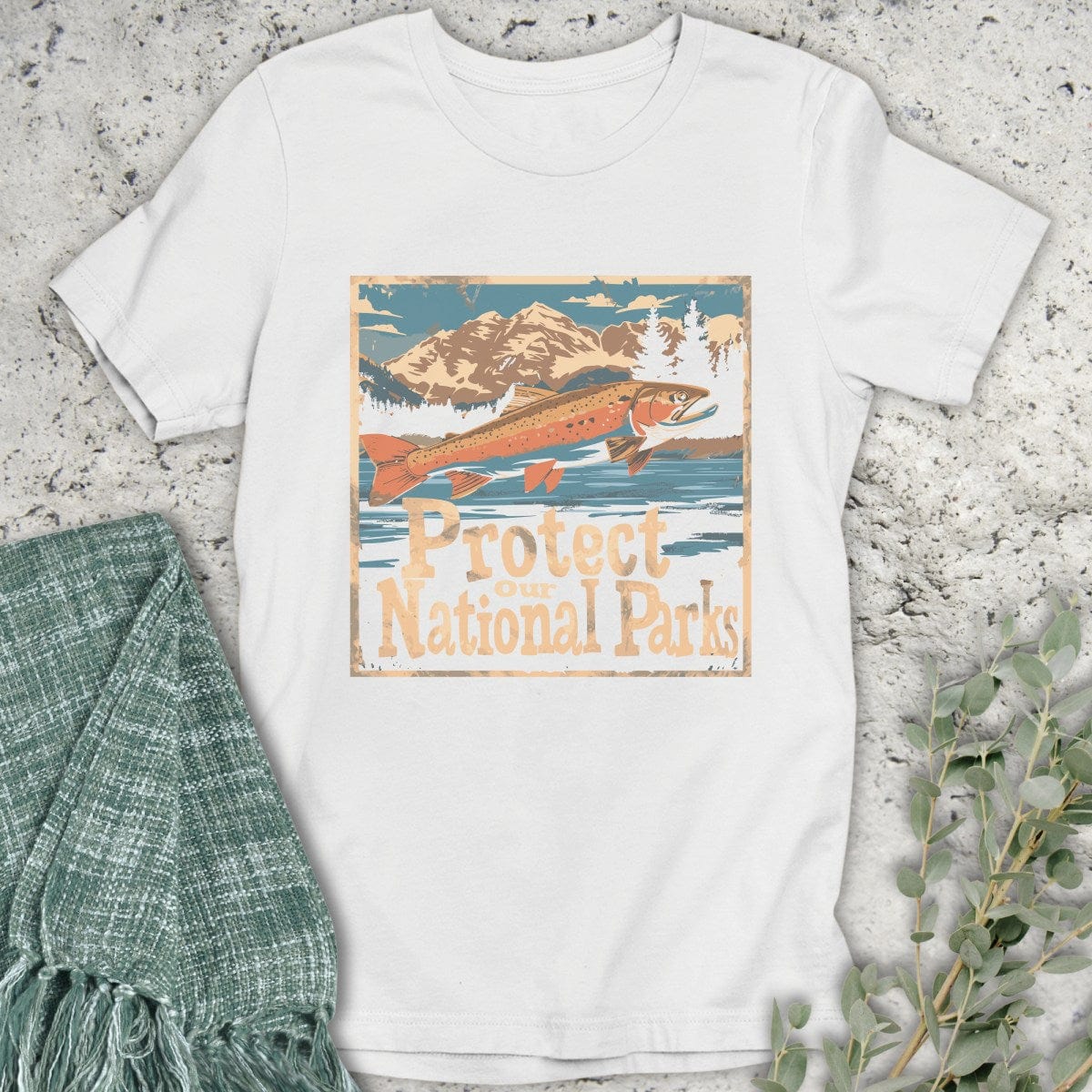 Stepping Green T-Shirt Protect National Parks Fish T-Shirt