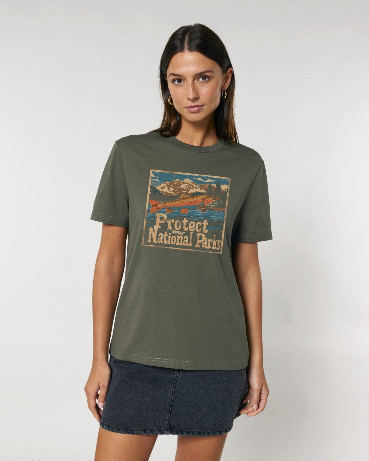 Stepping Green T-Shirt Protect National Parks Fish T-Shirt