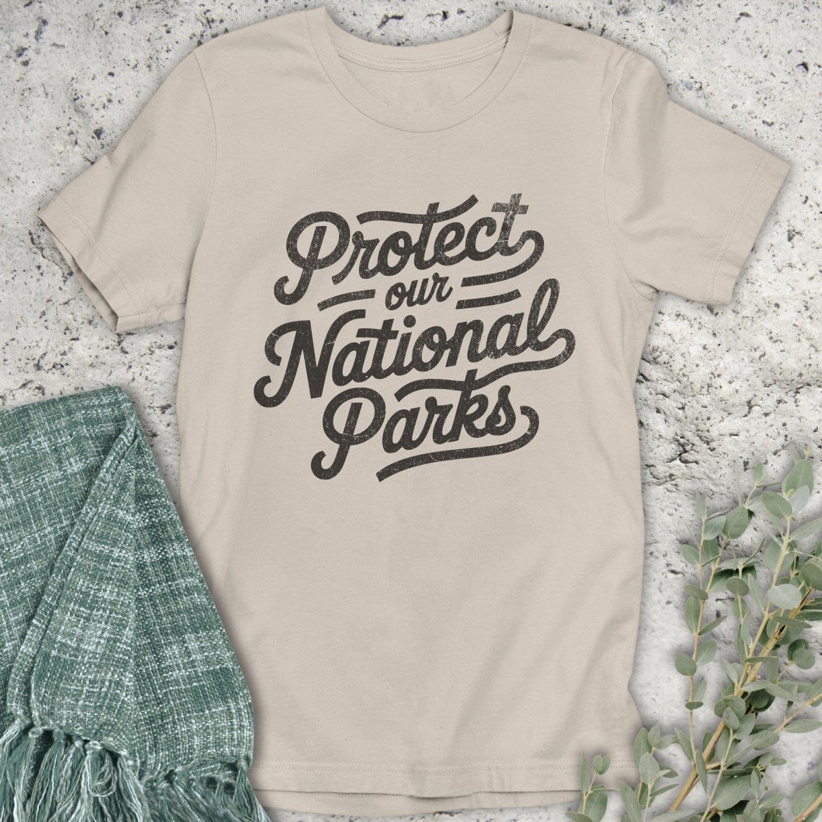 Stepping Green T-Shirt Protect National Parks Script T-Shirt
