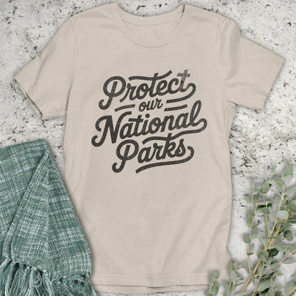 Stepping Green T-Shirt Protect National Parks Script T-Shirt