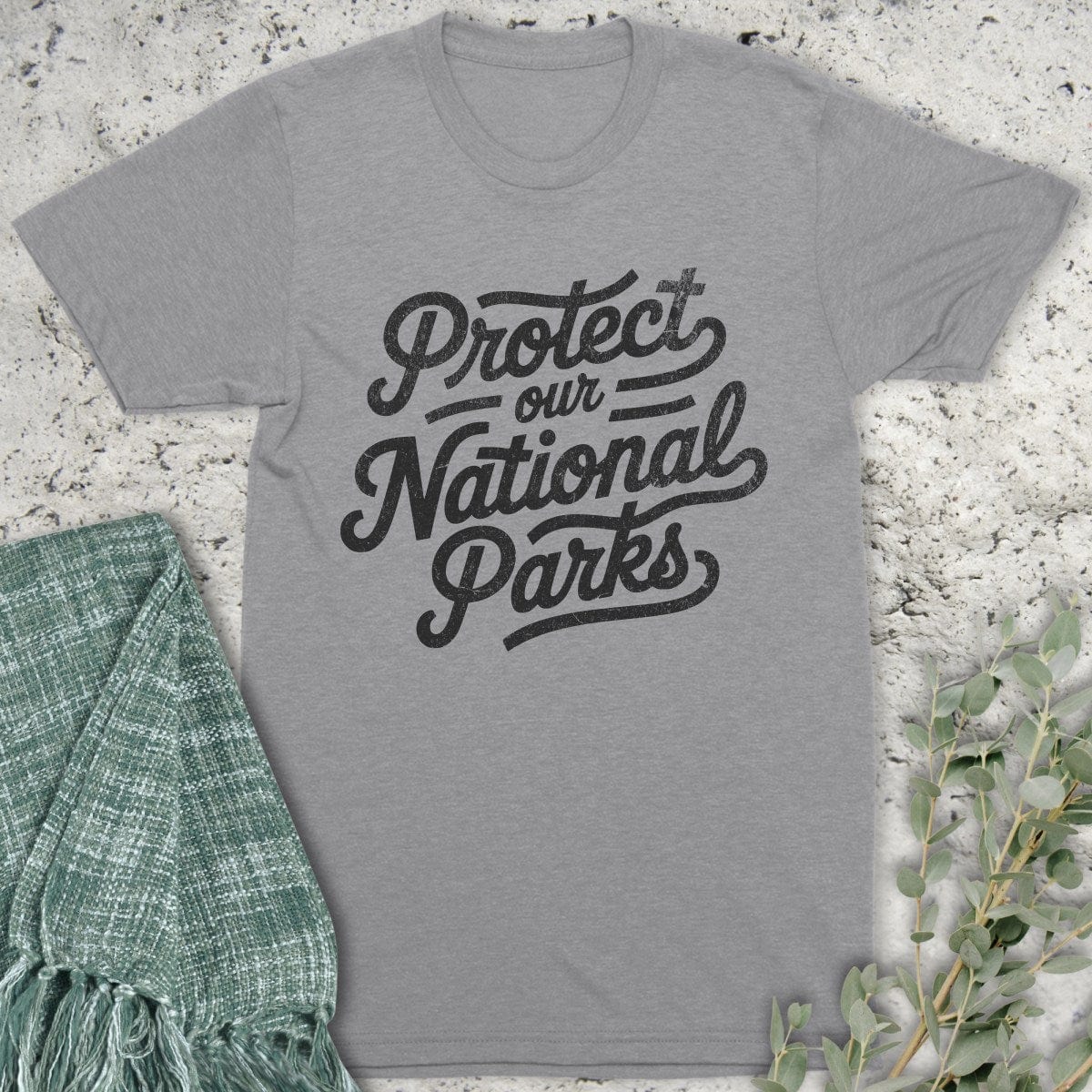 Stepping Green T-Shirt Protect National Parks Script T-Shirt