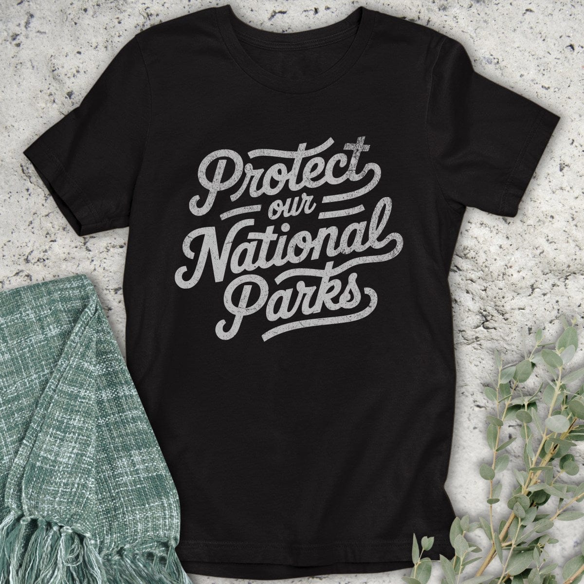 Stepping Green T-Shirt Protect National Parks Script T-Shirt