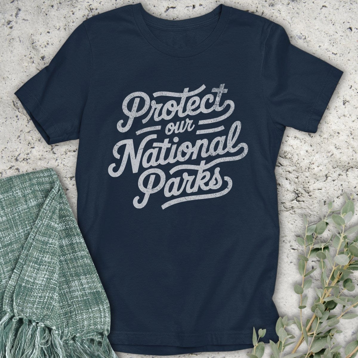 Stepping Green T-Shirt Protect National Parks Script T-Shirt