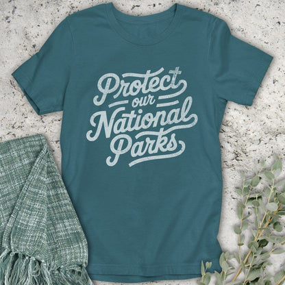 Stepping Green T-Shirt Protect National Parks Script T-Shirt