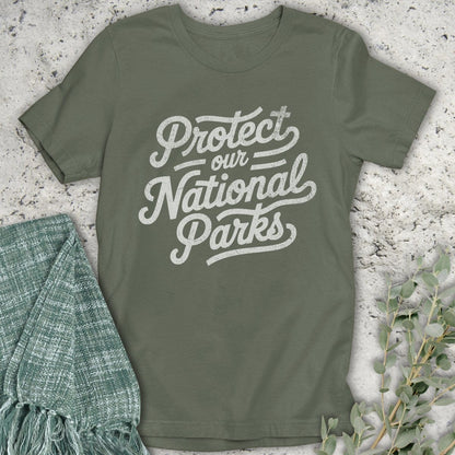 Stepping Green T-Shirt Protect National Parks Script T-Shirt