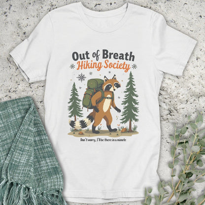 Stepping Green T-Shirt Racoon Hiking Society T-Shirt