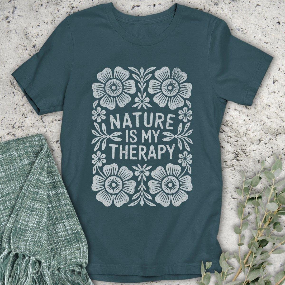 Stepping Green T-Shirt Retro Nature is My Therapy Organic T-Shirt