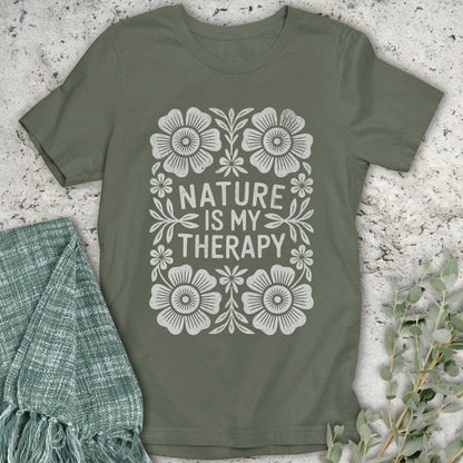 Stepping Green T-Shirt Retro Nature is My Therapy Organic T-Shirt