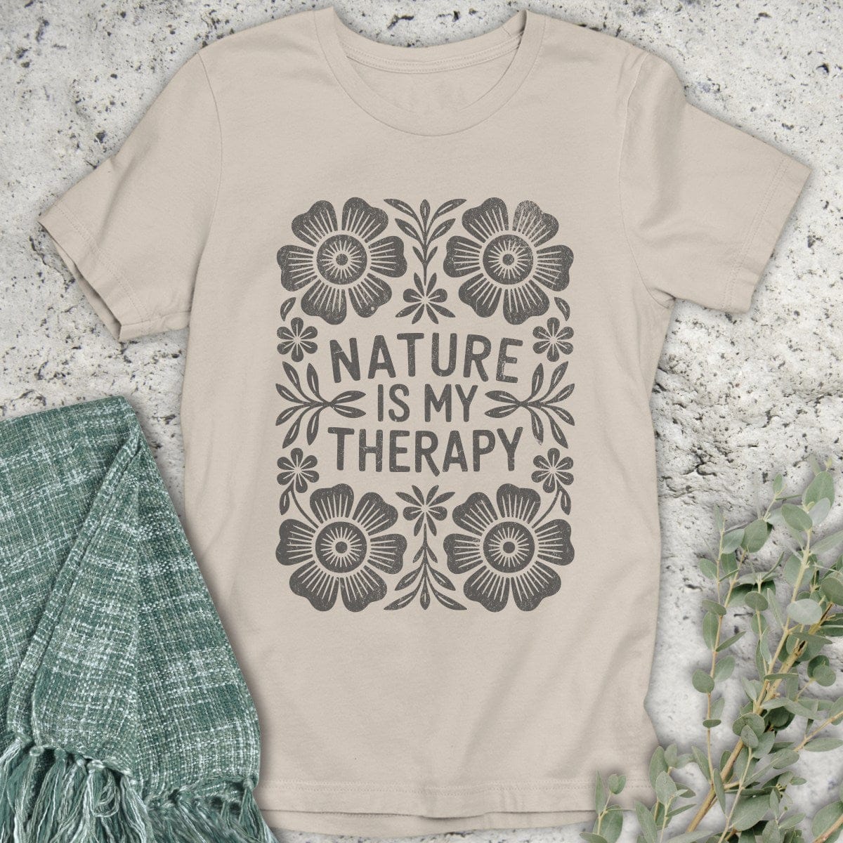 Stepping Green T-Shirt Retro Nature is My Therapy Organic T-Shirt