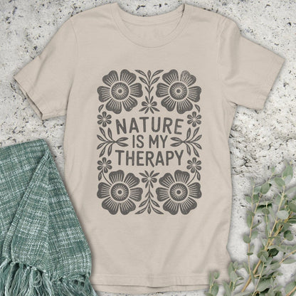 Stepping Green T-Shirt Retro Nature is My Therapy Organic T-Shirt