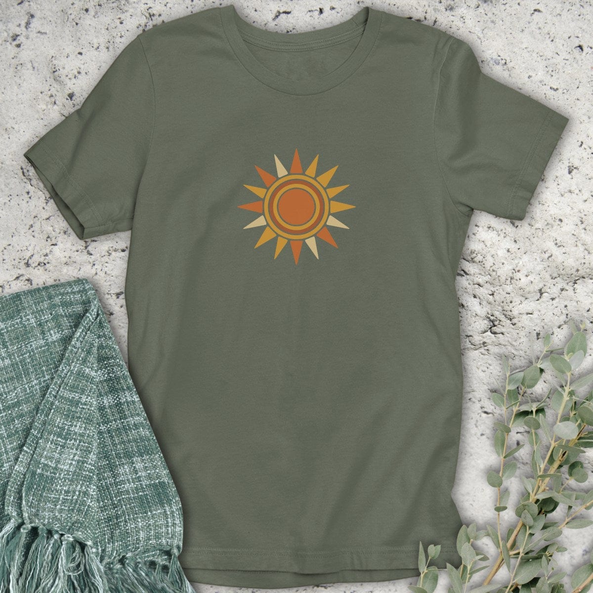 Stepping Green T-Shirt Retro Sun T-Shirt