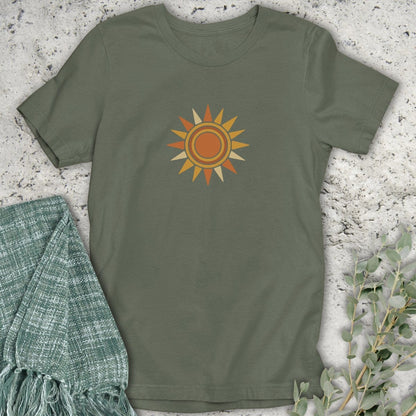 Stepping Green T-Shirt Retro Sun T-Shirt
