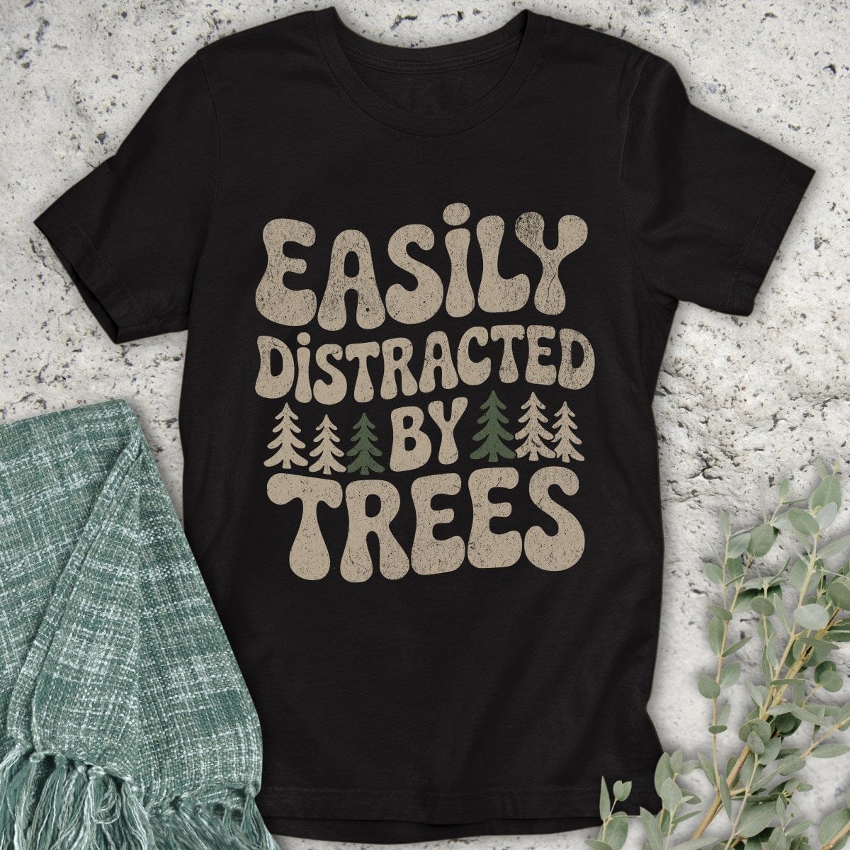 Stepping Green T-Shirt Retro Tree Distraction T-Shirt