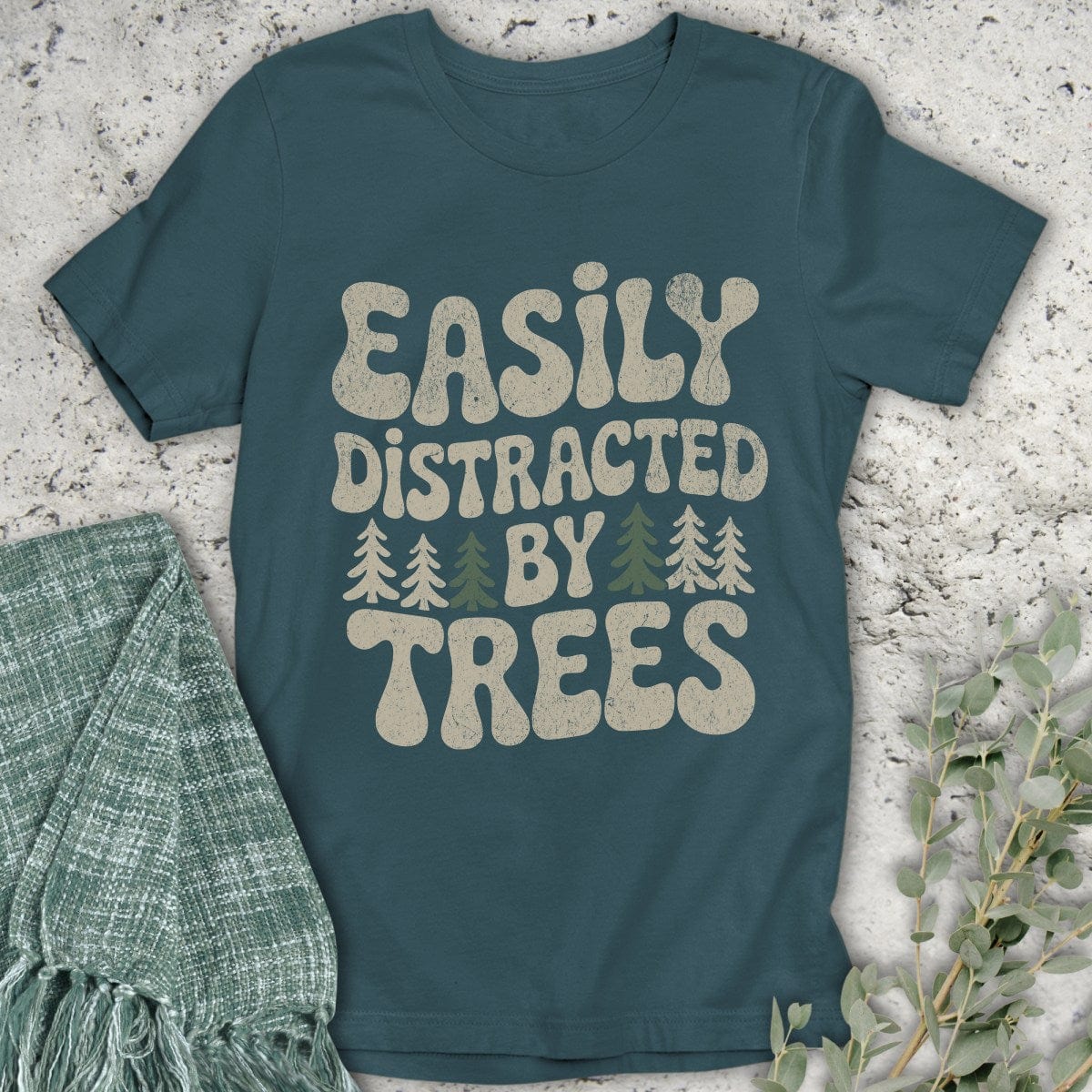 Stepping Green T-Shirt Retro Tree Distraction T-Shirt