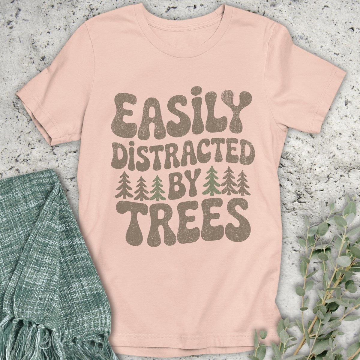 Stepping Green T-Shirt Retro Tree Distraction T-Shirt