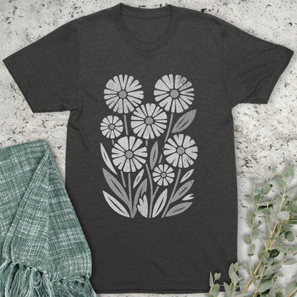 Stepping Green T-Shirt Retro Wildflower Organic T-Shirt