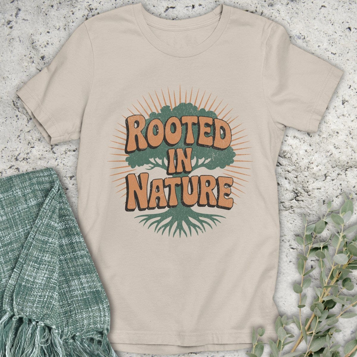 Stepping Green T-Shirt Rooted in Nature Rays T-Shirt