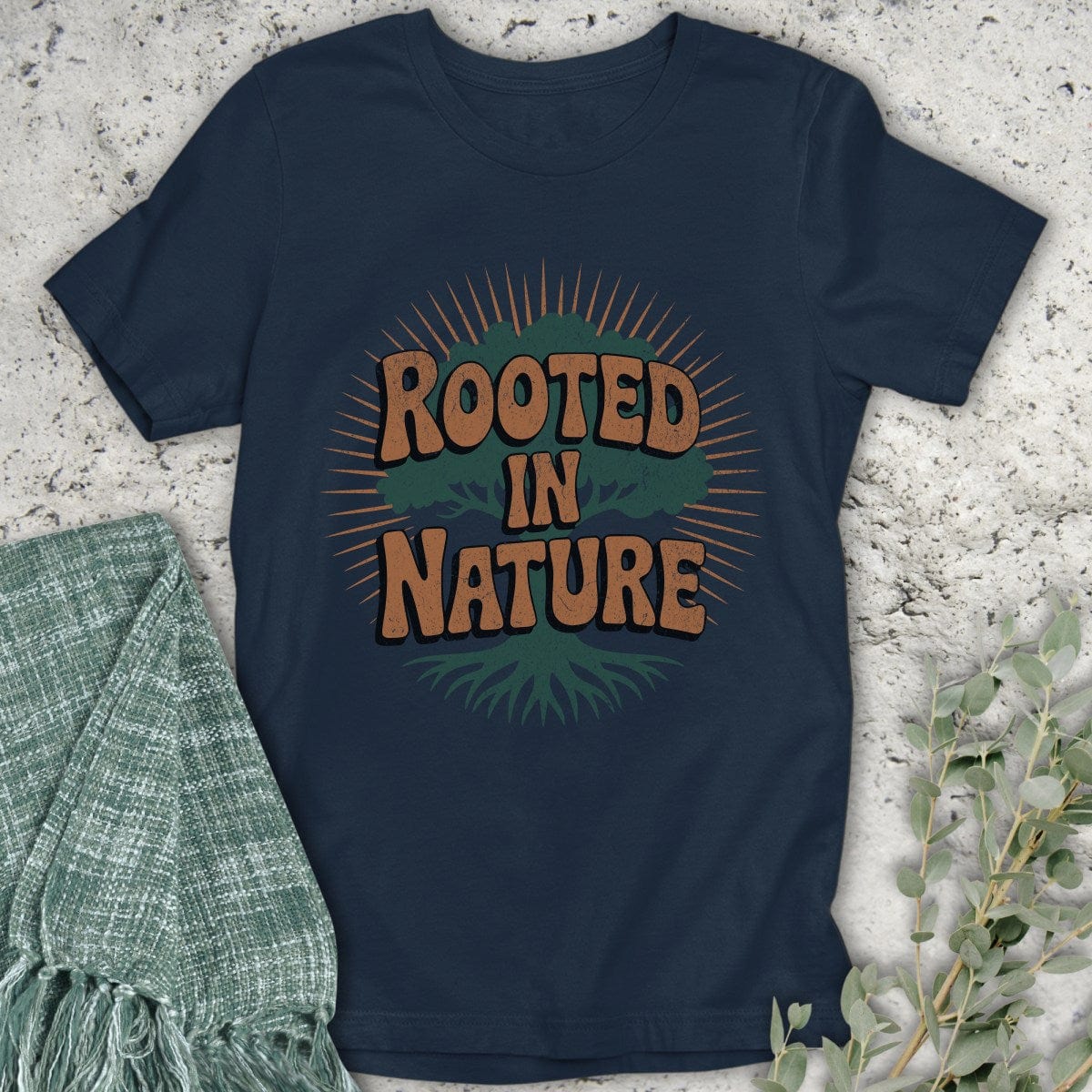 Stepping Green T-Shirt Rooted in Nature Rays T-Shirt