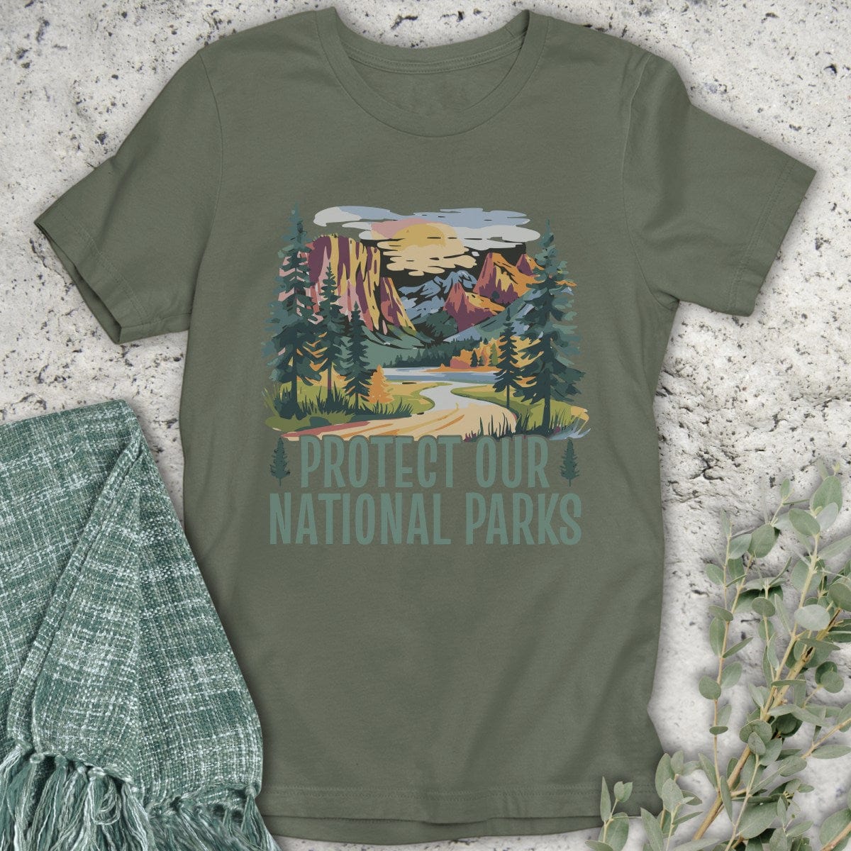 Stepping Green T-Shirt Scenic Protect National Parks T-Shirt