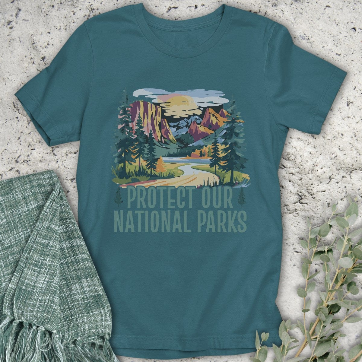 Stepping Green T-Shirt Scenic Protect National Parks T-Shirt